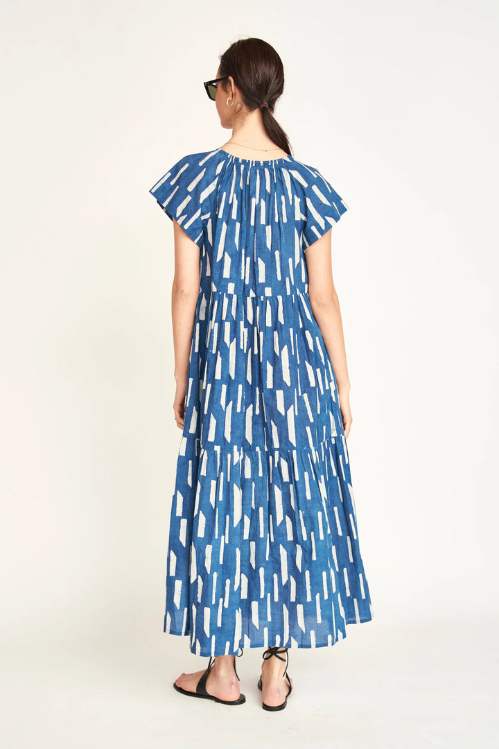Vienna Dress in Indigo Rainfall