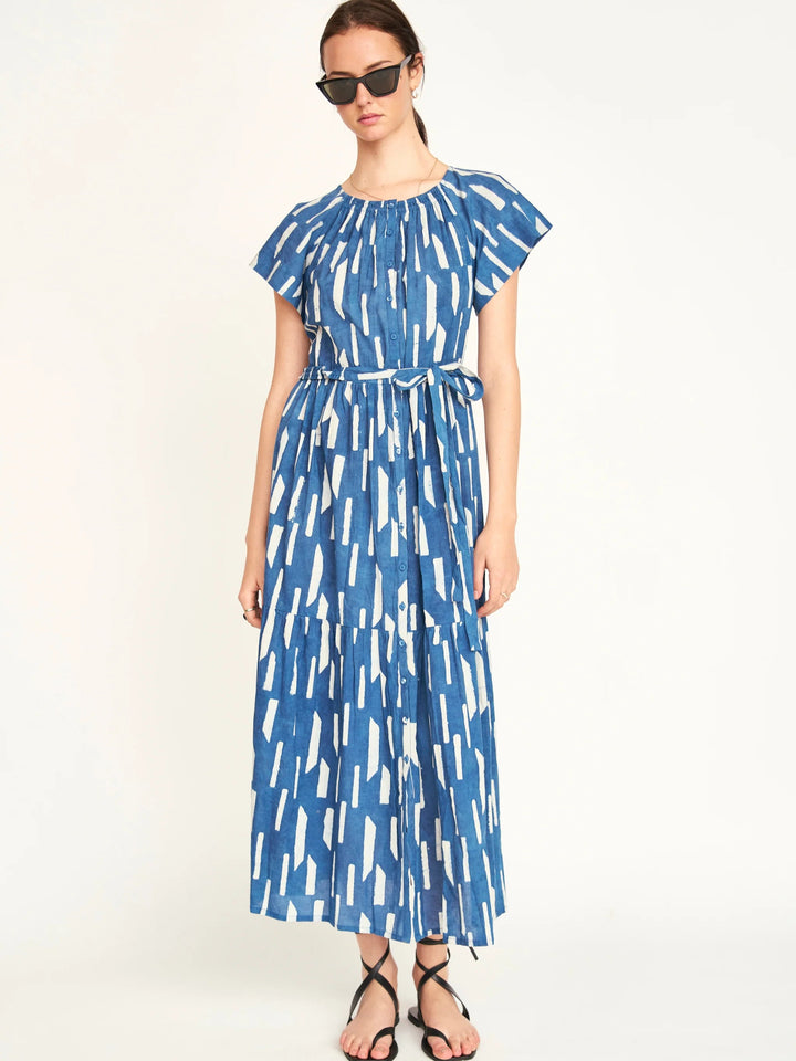 Vienna Dress in Indigo Rainfall