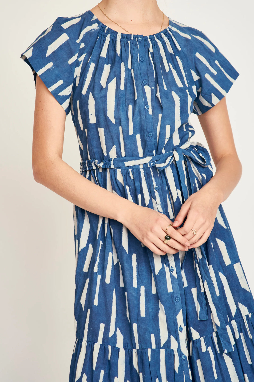 Vienna Dress in Indigo Rainfall