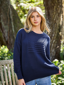 Monochrome American Flag Sweater in Navy