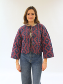 Quilted Bow Jacket | Navy Virginia Stripe