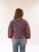 Quilted Bow Jacket | Navy Virginia Stripe