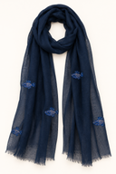 Navy Fish Scarf
