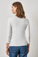 3/4 Sleeve V-neck in White