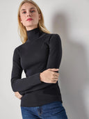 Long Sleeve Turtleneck Tee in Black