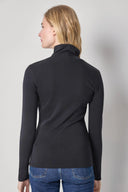 Long Sleeve Turtleneck Tee in Black