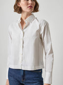 Straight Fit Short Button Down in White