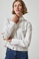 Straight Fit Short Button Down in White