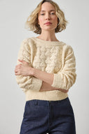 Long Sleeve Ballet Neck Sweater in Winter White