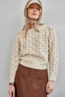 Long Sleeve Ballet Neck Sweater in Winter White