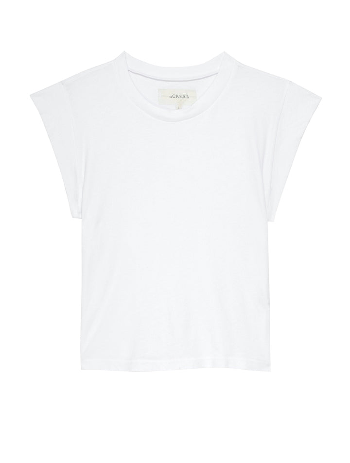 The Peak Shoulder Tee in True White