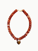 Burnt Orange Heart Pendant Necklace