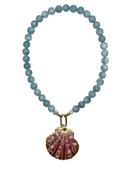 Gemstone Layering Necklace with Shell Pendant
