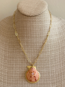 Seaside Necklace with Gem Scalloped Shell