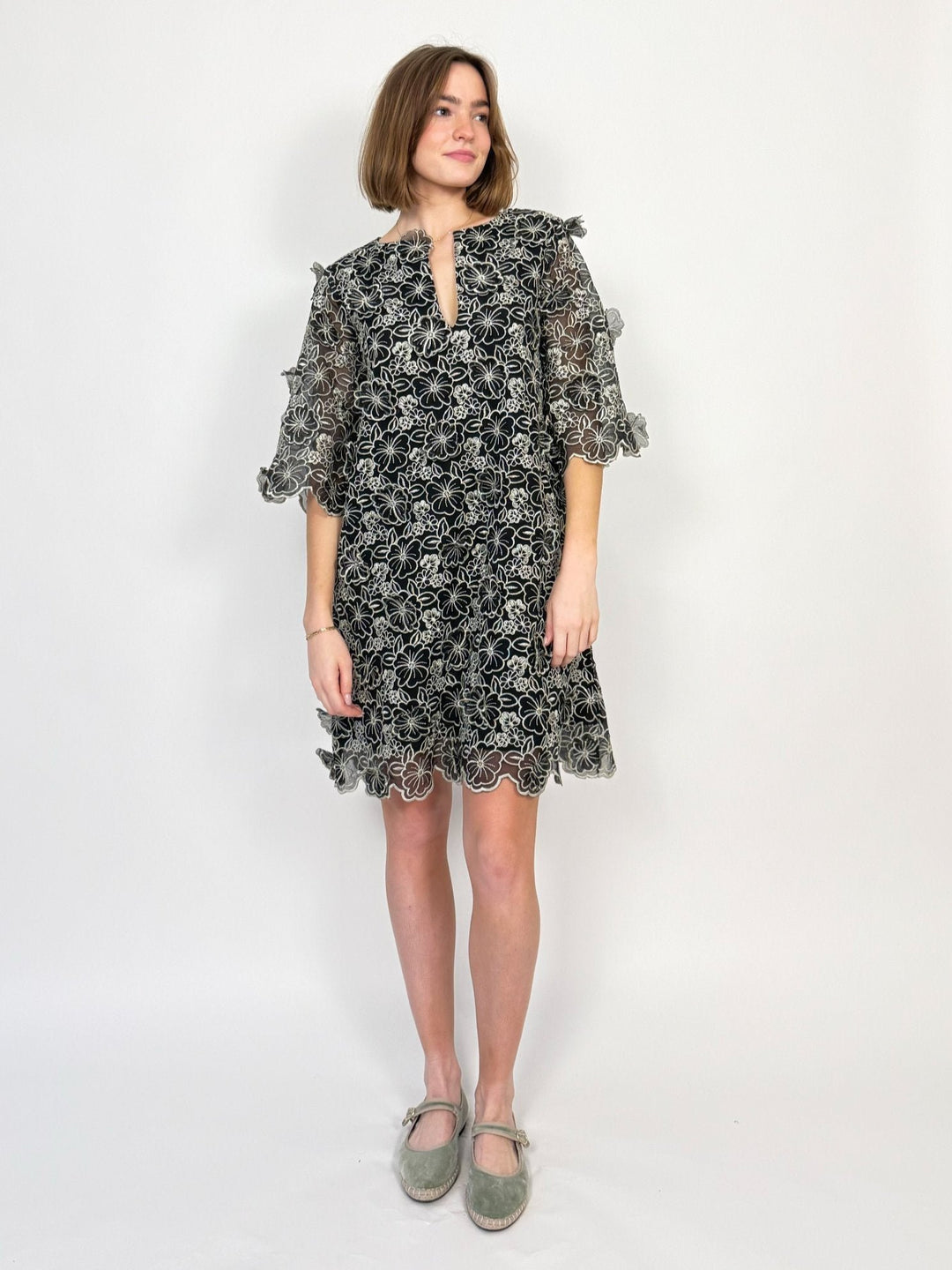 The Cornelia Mini Dress | Black Petal