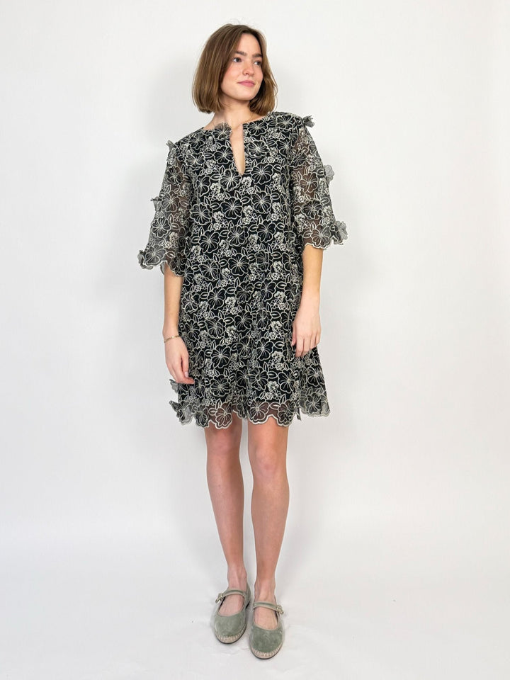 The Cornelia Mini Dress | Black Petal