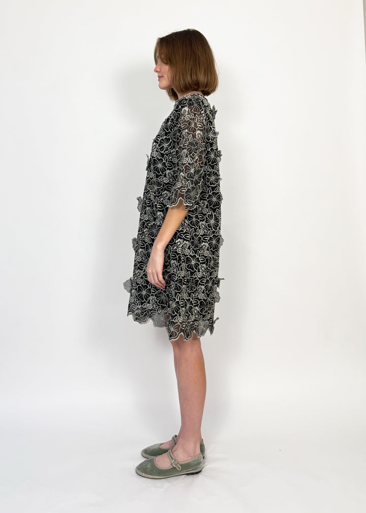 The Cornelia Mini Dress | Black Petal