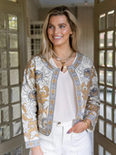 Alice Embroidered Jacket in Sand Dollar