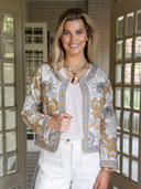 Alice Embroidered Jacket in Sand Dollar