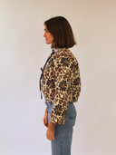 Reversible Quilted Bow Jacket | Brown Flower Power