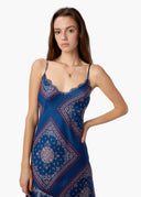 Becky Lace Trim Dress in Mariners Bandana