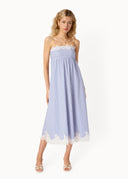 Kacey Strapless Dress in Blue Stripe