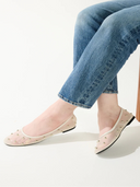 Sadie Stud Mesh Ballet Flat in Cream