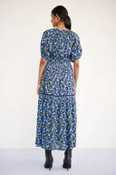 Selma Dress in Pomegranate Vine Lapis