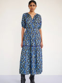 Selma Dress in Pomegranate Vine Lapis