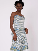 Strapless Bandeau Top | Bleu/Thyme Vintage Poppy