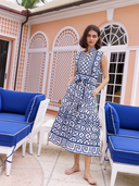 Sleeveless SUE SARTOR Flounce | Navy Bamboo