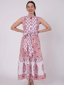 Sleeveless SUE SARTOR Flounce | Cassis/Lavender Victorian Frieze