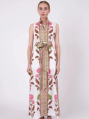 Sleeveless Marrakech Kaftan | Pink/Peridot Dahlia