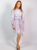 SUE SARTOR Flounce Shorty | Pale Pink/Sky Tulip