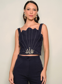 The Cruise Croptop in Navy Blue
