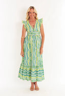 Henning Dress in Marble Limeade