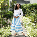Trask Skirt in Sky Top Stripe