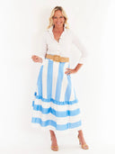 Trask Skirt in Sky Top Stripe