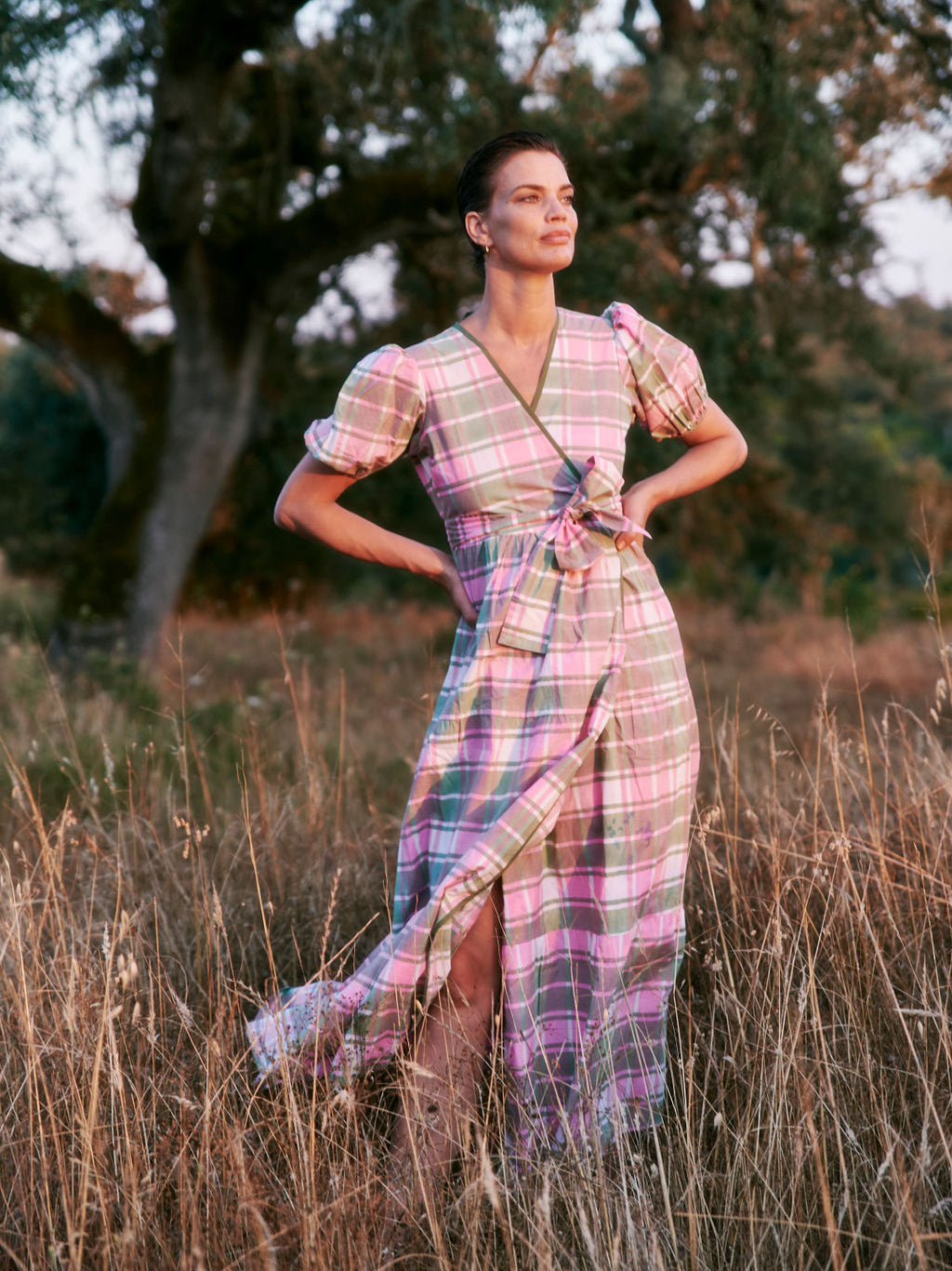 Emily Dress in Tartan Print