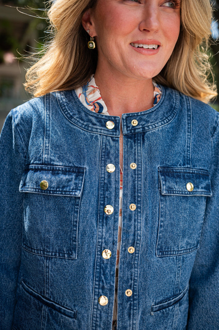 Denim Button Front Jacket
