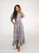 SAMPLE | The Lily Midi Dress | Pink Spring Peacock | X-Small