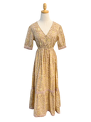 SAMPLE | The Kaitlyn Dress | Tan Floral Blockprint | Small