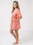 The Sconset Shirt Dress | Coral Stripe