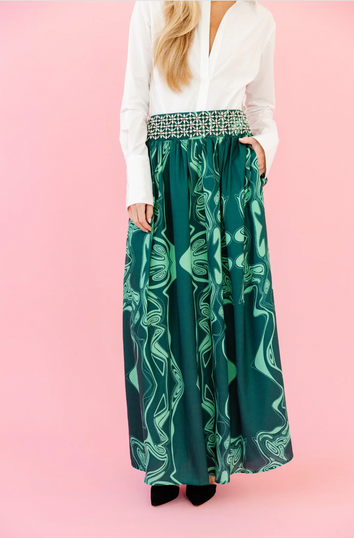 Lilian Skirt in Emerald Marble