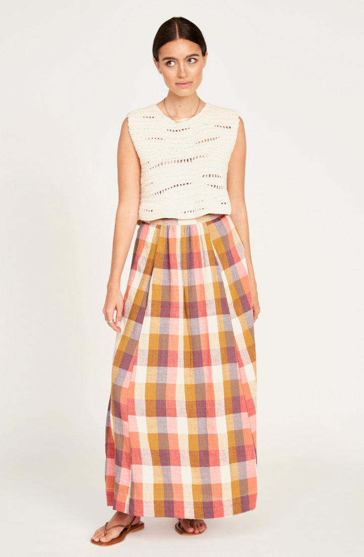 Marion Skirt in Sunset Plaid