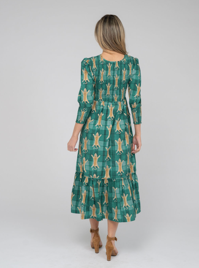 SAMPLE | The Filly Dress | Green Cheetah | Small