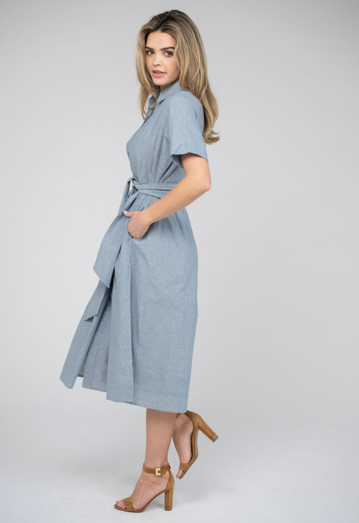 SAMPLE | The Elle Midi Dress | Chambray | Small