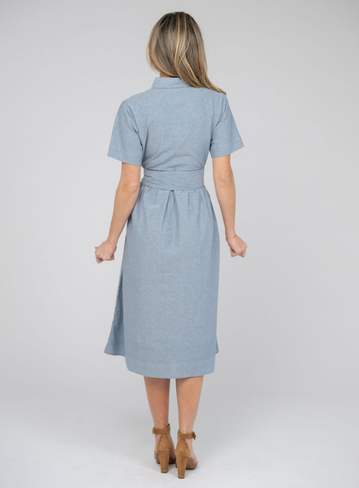 SAMPLE | The Elle Midi Dress | Chambray | Small