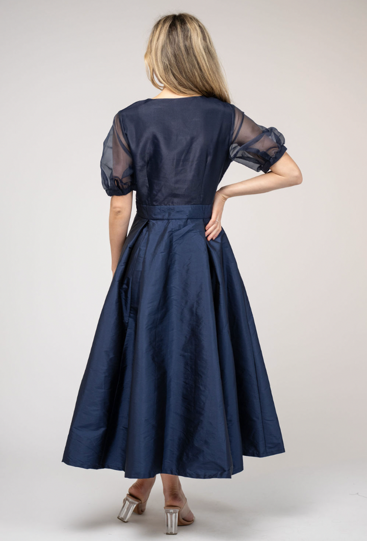 SAMPLE | The Madison Dress | Navy Organza + Taffeta | Small