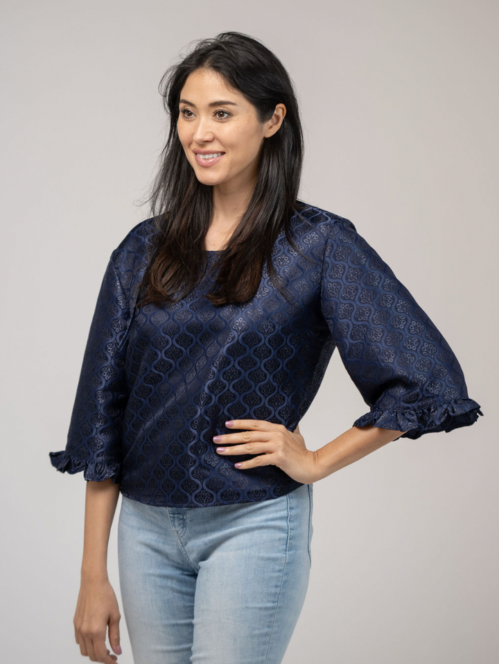 SAMPLE | The Waverly Top | Blue Diamond | Small